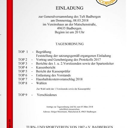 Generalversammlung 2018