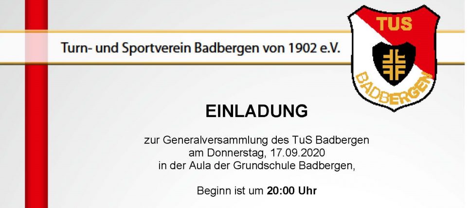 Generalversammlung – Nachholtermin